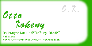 otto kokeny business card